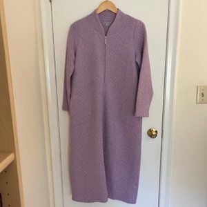 Appleseed's Women's Lavender Quilted, Zip-Front Bathrobe  PM